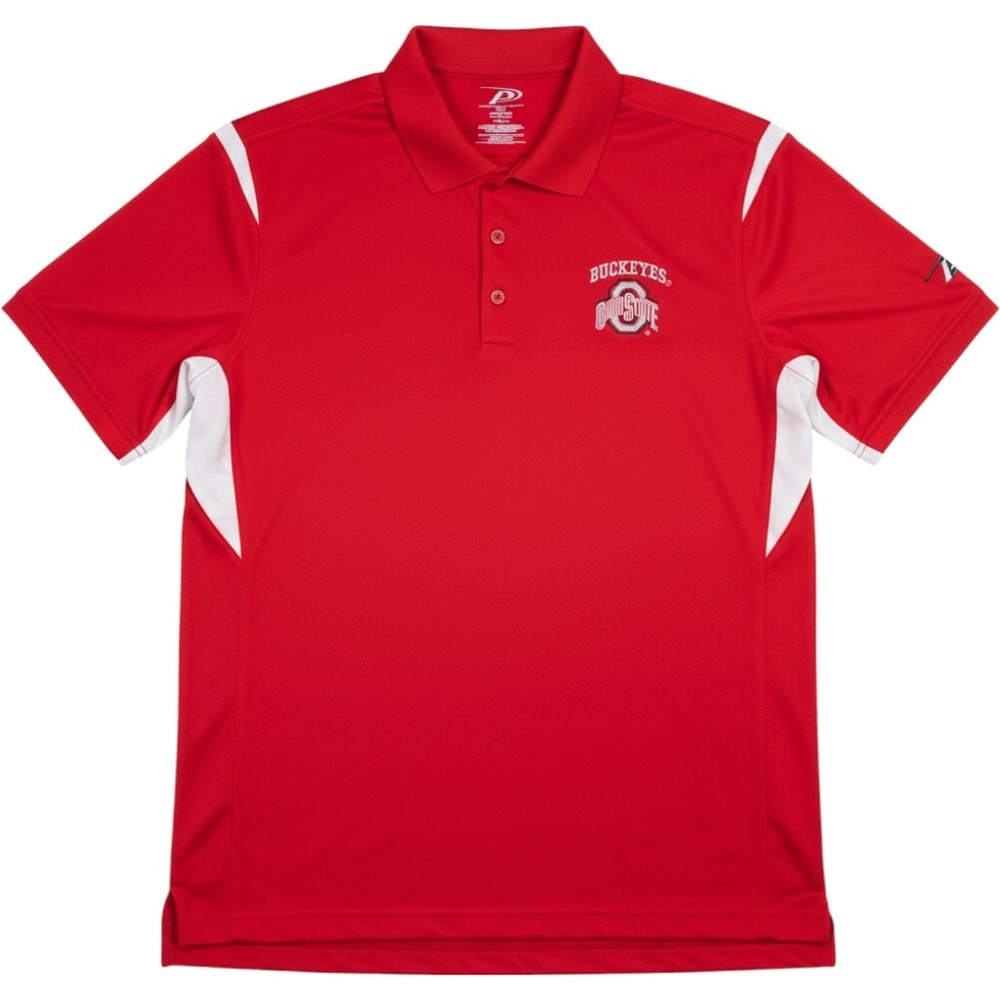 Pro Player Ohio State Buckeyes Polo Shirt Mens Medium Red White NCAA Football